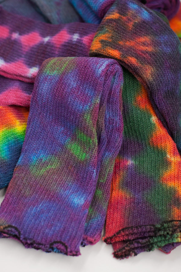 Tie Dye Shorty Scrunchable Warmers - Assorted
