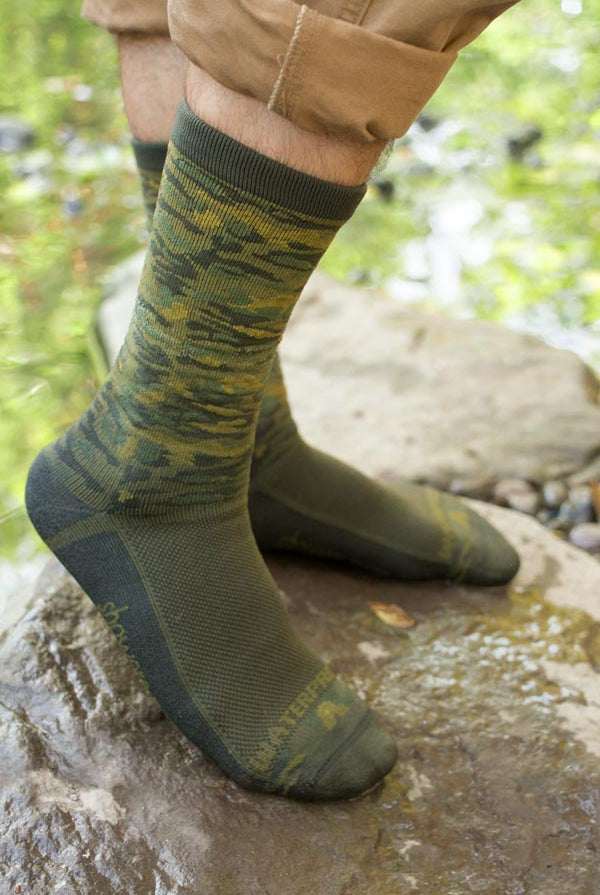 Crosspoint Camo Waterproof Socks - Forest - Large/Extra Large