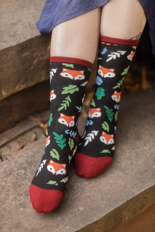 Foxy Fall Crew - Black