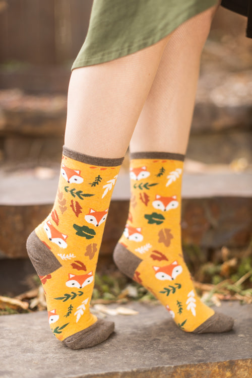 Foxy Fall Crew - Yellow