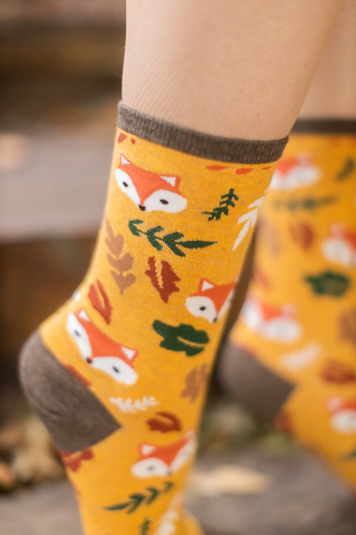 Foxy Fall Crew - Yellow