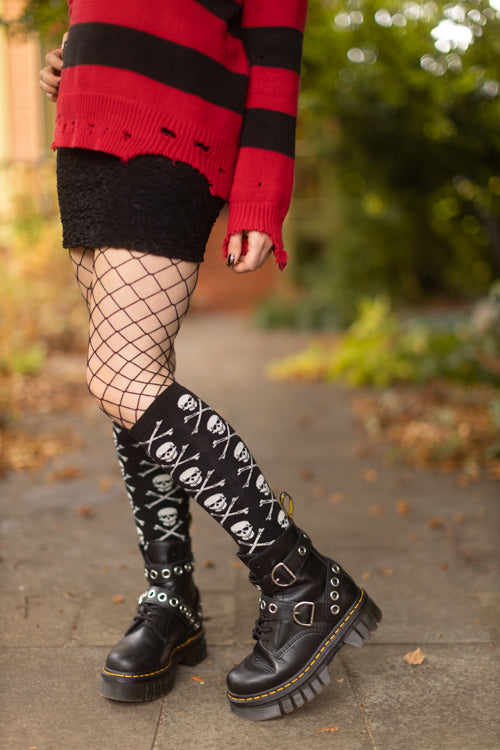 Doc martens with hot sale knee high socks