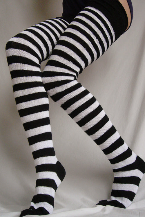 Super Stripes Longer Thigh High Socks