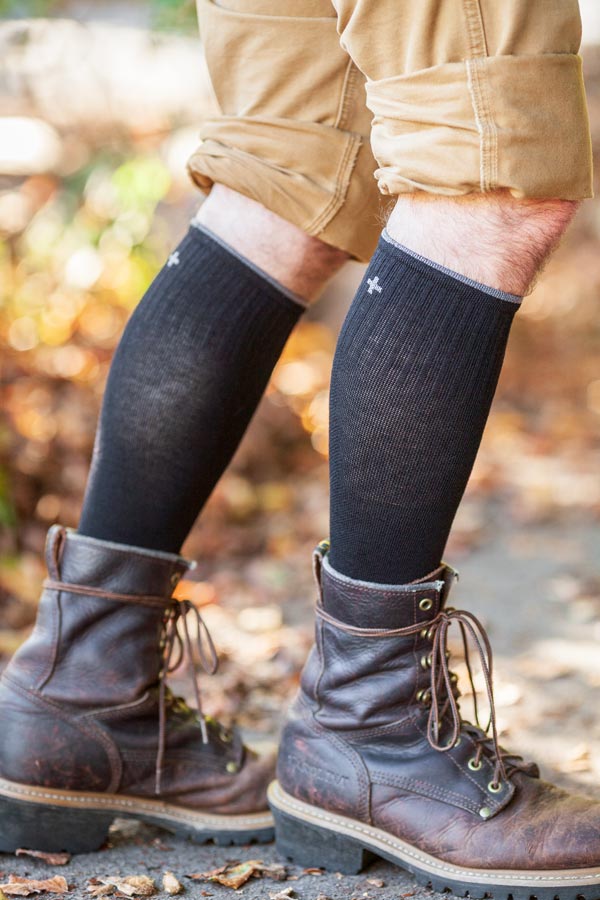 Knee high clearance logger boots