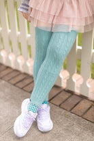Cable Leg Warmers - Dusty Mint
