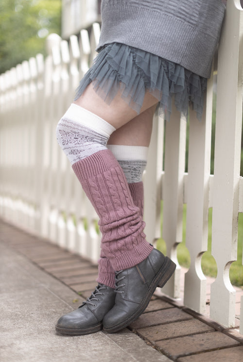 Cable Leg Warmers - Rose