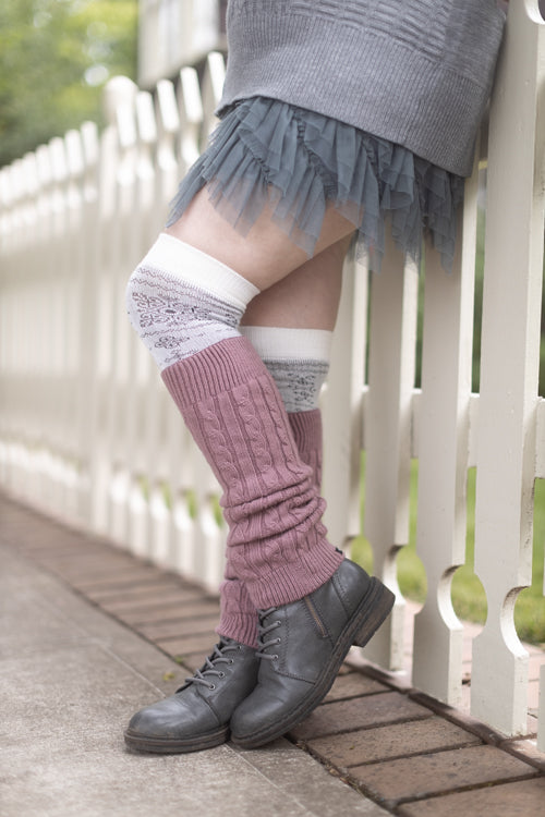 Cable Leg Warmers - Rose