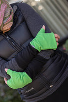 Knit Mitts - Black/Lime