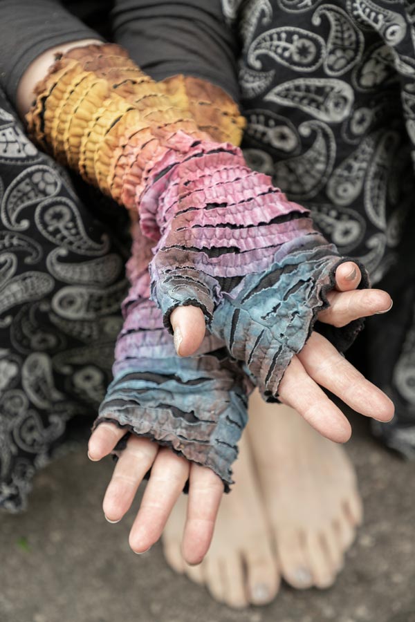 Distressed Tie-Dye Arm Warmers