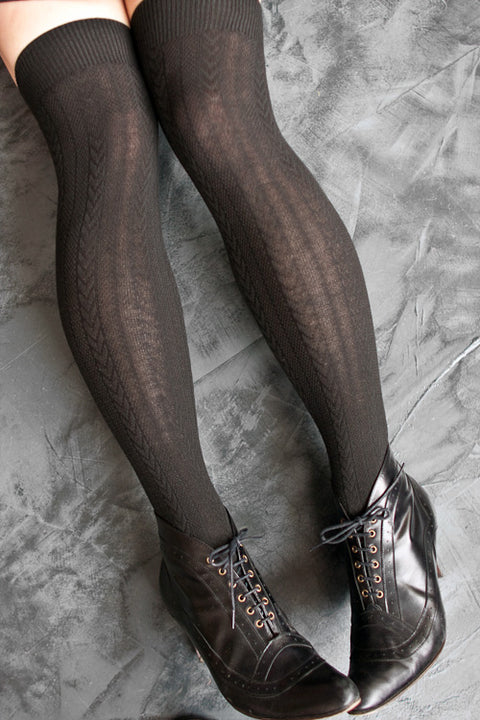 Textured Cable Acrylic Over the Knee – Sock Dreams