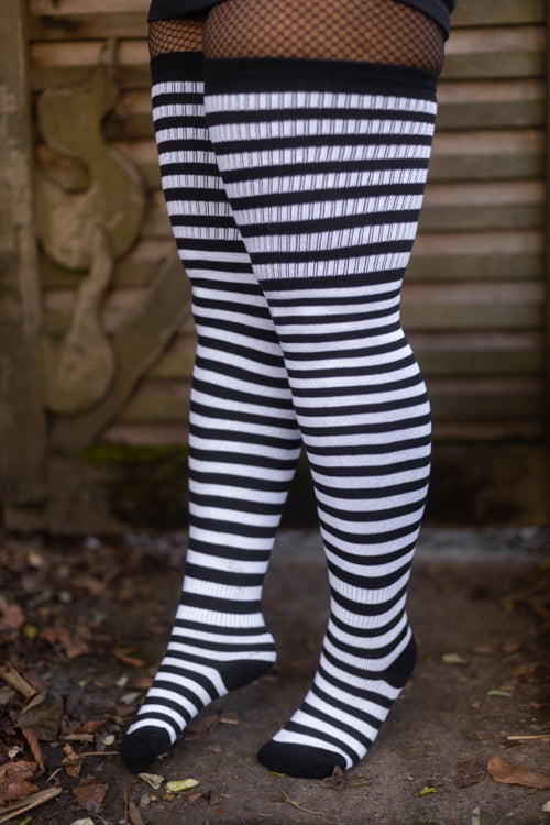 Thunda Thighs Plus Size Thigh High Striped Collection