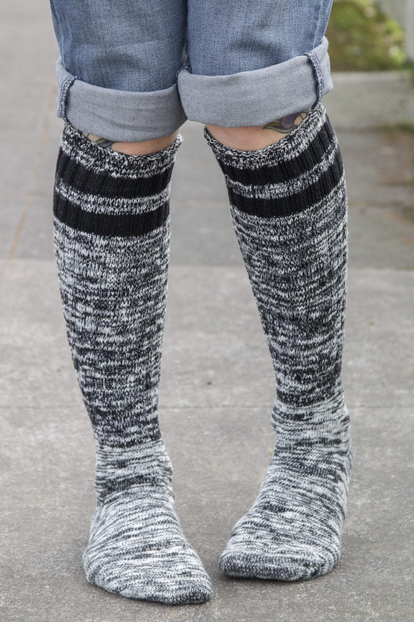 Top-striped Marled Slouch Knee Socks - $1 donation to SPOON!