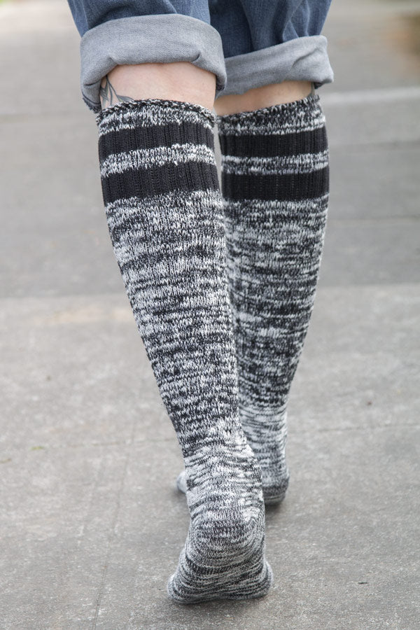 Cream Knit Slouch Knee-High Socks