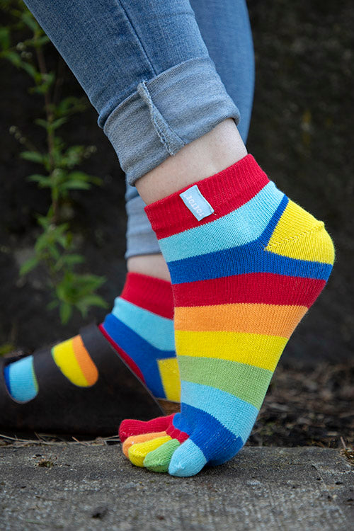 Rainbow Stripe Knee High Toe Socks – Sock Dreams