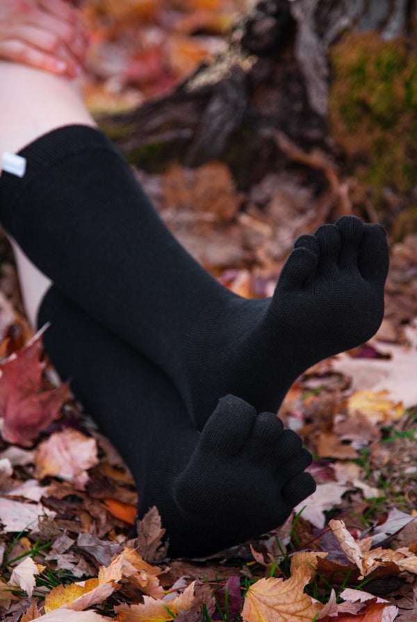 TOETOE® Socks - Silk Half Toe Socks Black Small