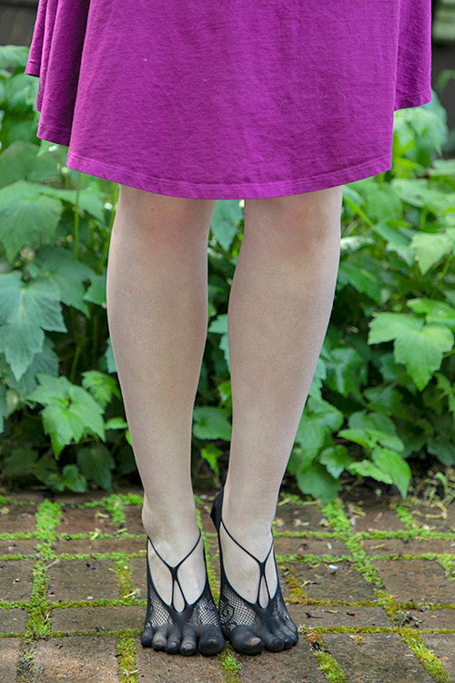 Black Fishnet Ankle Socks Lace Trim for Women | Malka Chic