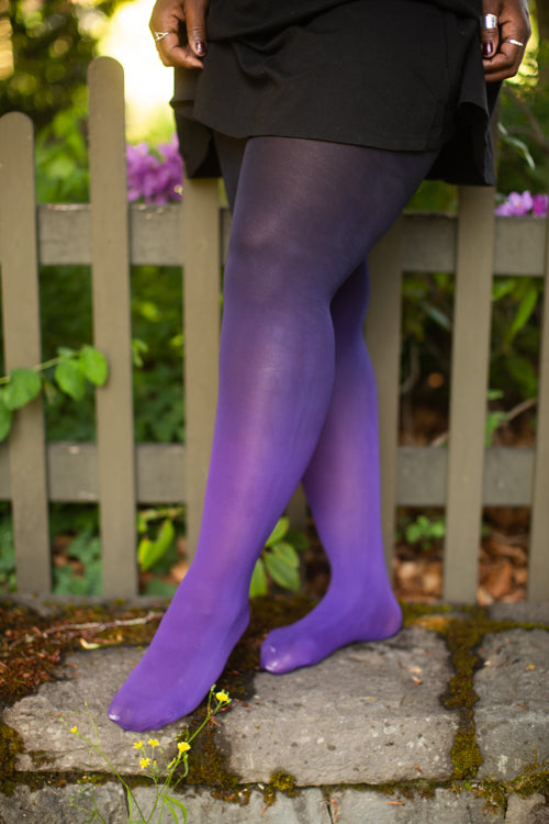 Ombre Semi Opaque Tights - Purple/Black - Medium/Large