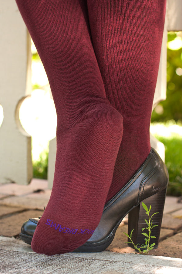 Extraordinary Thigh High Socks - Burgundy